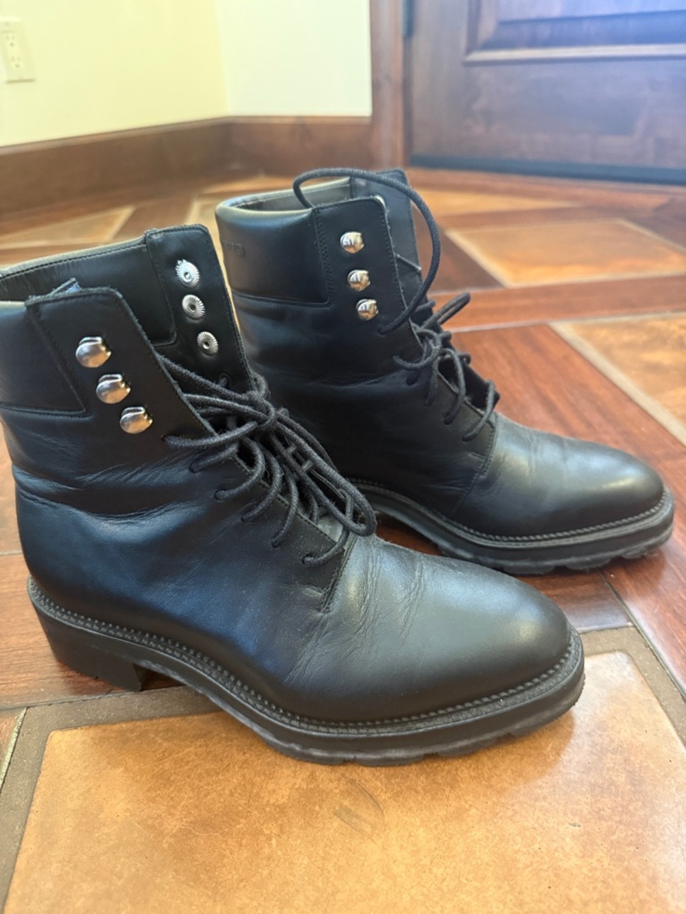Alexander Wang cult classic Black Leather woman Lace-Up Ankle Boots